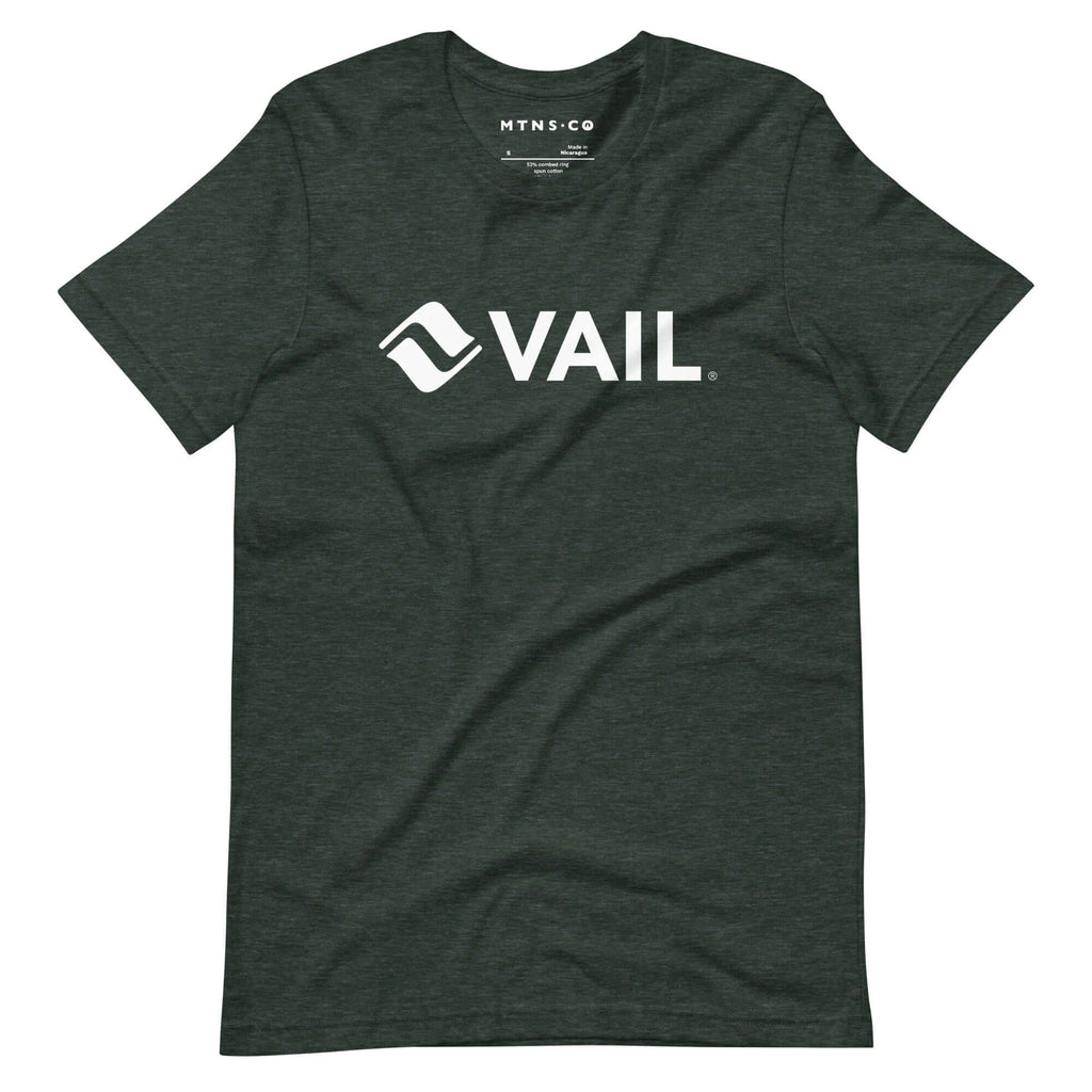 Vail T-Shirt from Mtns Co, featuring the official licensed ski resort apparel and Trail Map Logo design.