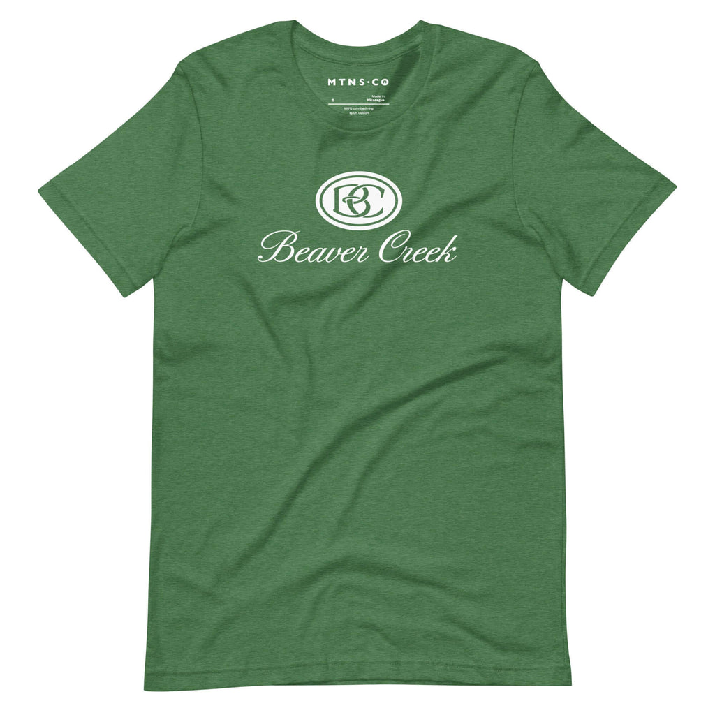 Beaver Creek T-Shirt featuring the official logo from Mtns Co, perfect for ski resort adventures.