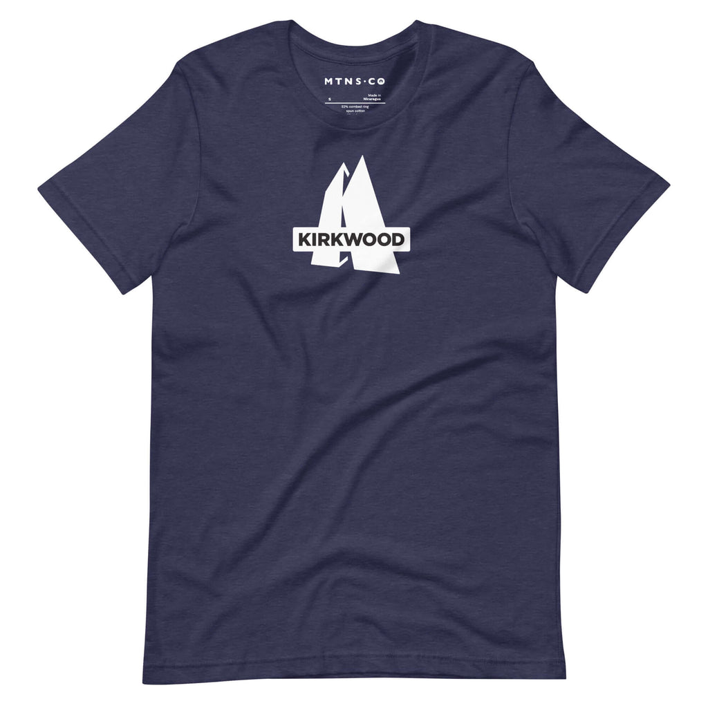 Kirkwood T-Shirt featuring Mtns Co logo, official licensed ski resort apparel, perfect unisex fit.