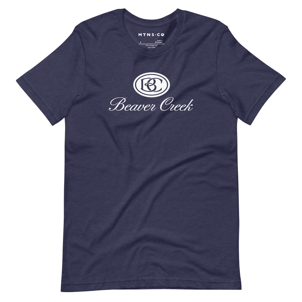 Beaver Creek T-Shirt featuring the official Beaver Creek Ski Resort logo by Mtns Co, premium unisex soft cotton blend.