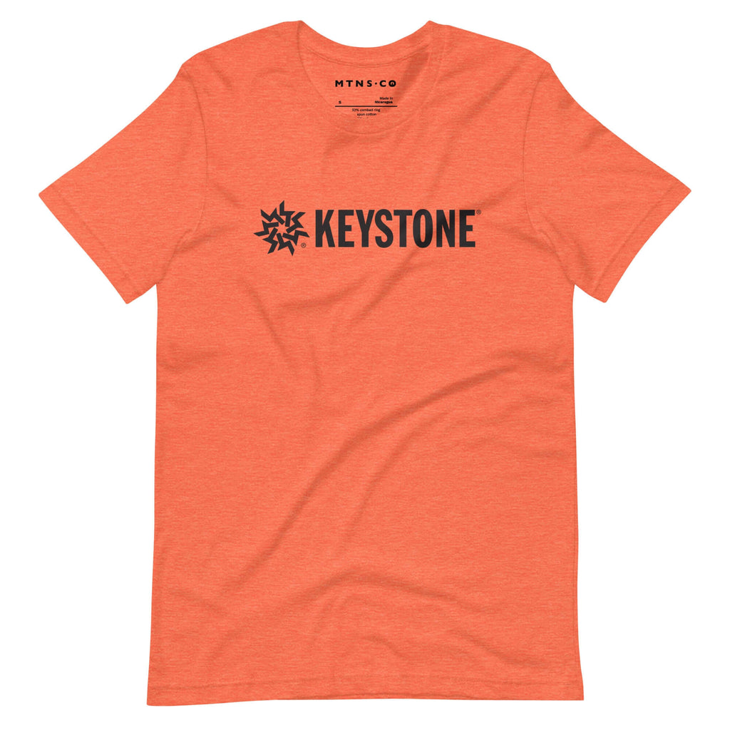 Keystone T-Shirt by Mtns Co, official licensed ski resort apparel with Trail Map Logo in vibrant orange.