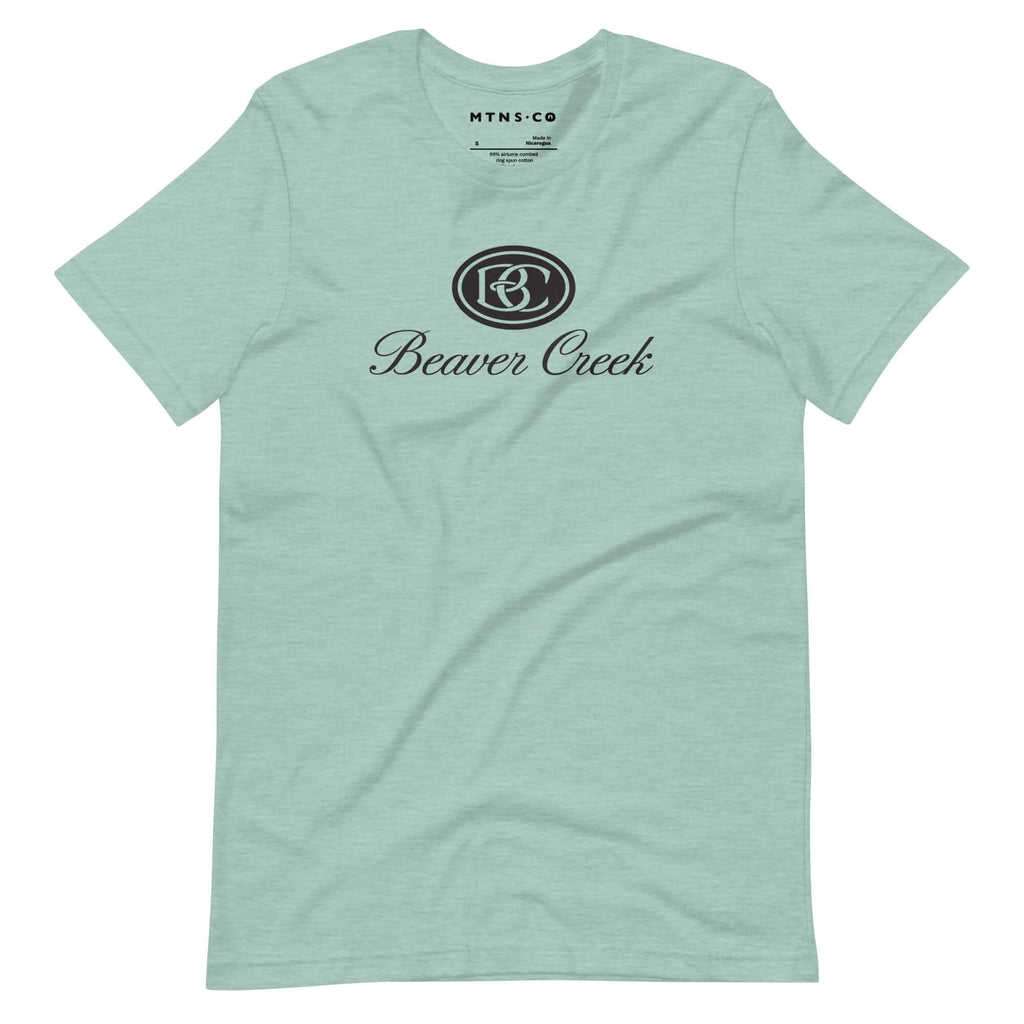Beaver Creek T-Shirt by Mtns Co featuring official Beaver Creek Ski Resort logo in stylish mint color.