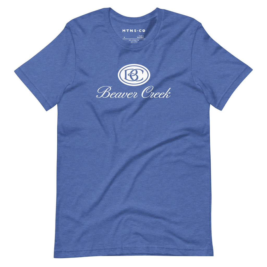 Beaver Creek T-Shirt featuring official resort logo by Mtns Co, premium soft cotton blend, perfect unisex fit.