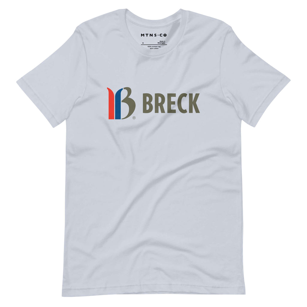 Breckenridge T-shirt featuring Mtns Co Trail Map Logo, official licensed ski resort apparel in premium fabric.