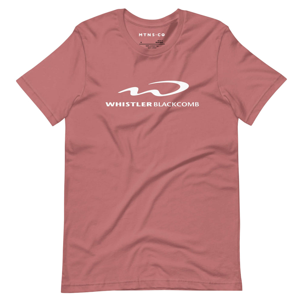 Whistler Blackcomb T-Shirt from Mtns Co featuring official ski resort logo on a soft cotton blend fabric