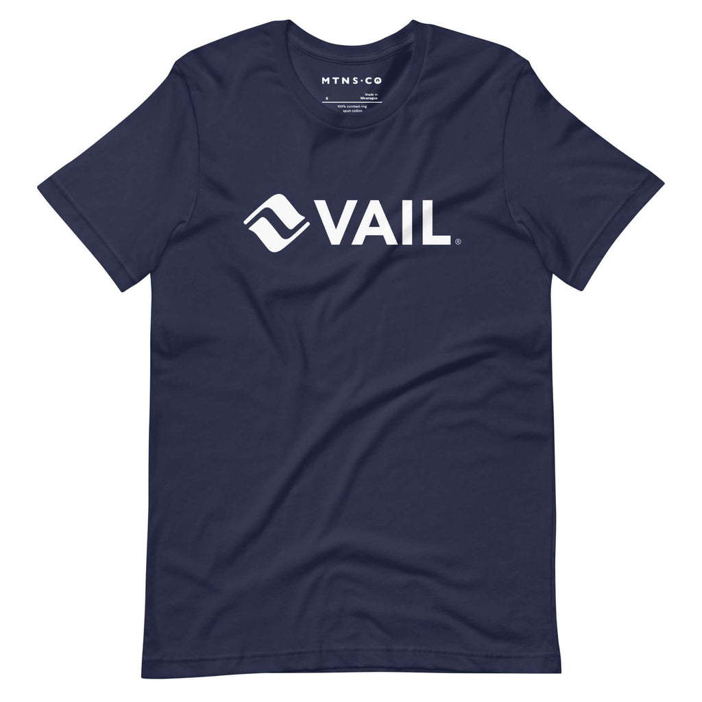 Vail T-Shirt by Mtns Co, official licensed ski resort apparel featuring the Vail Trail Map Logo.