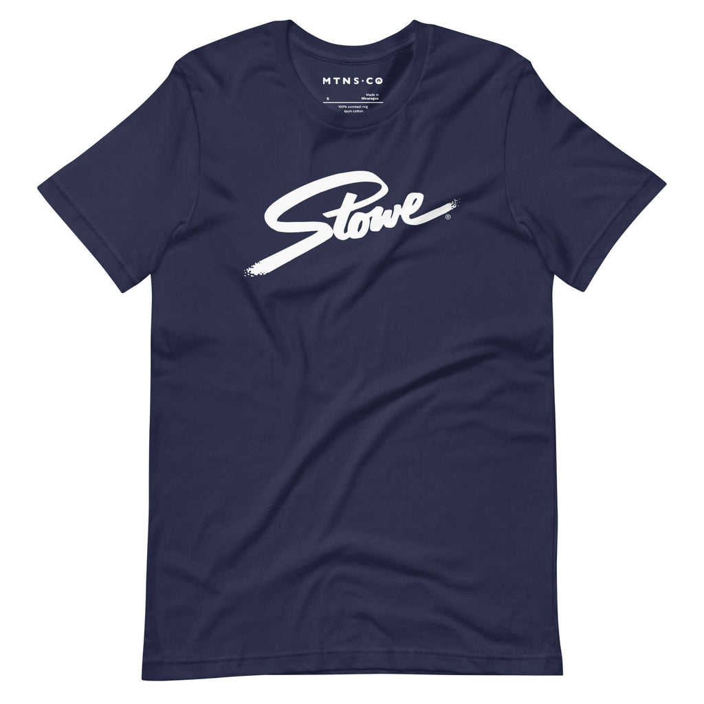 Stowe T-Shirt featuring the Mtns Co logo, premium fabric, and official licensed ski resort apparel.