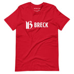Breckenridge T-shirt in red from Mtns Co showcasing the official licensed ski resort apparel with trail map logo.