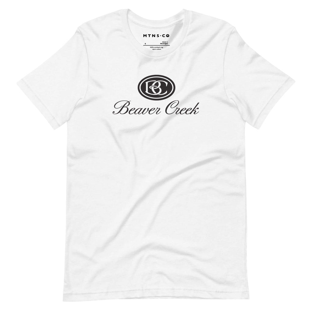 Beaver Creek T-Shirt by Mtns Co, featuring the official Beaver Creek Ski Resort logo, premium cotton blend fabric.
