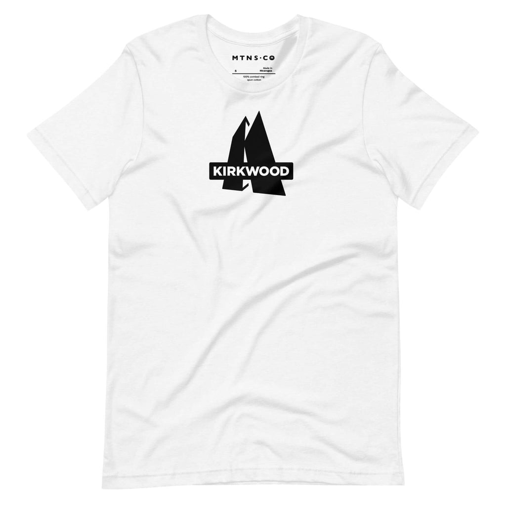 Kirkwood T-Shirt featuring Mtns Co logo, official licensed ski resort apparel with a stylish fit.