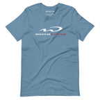 Whistler Blackcomb T-Shirt from Mtns Co, featuring the official ski resort logo on a soft blue fabric.