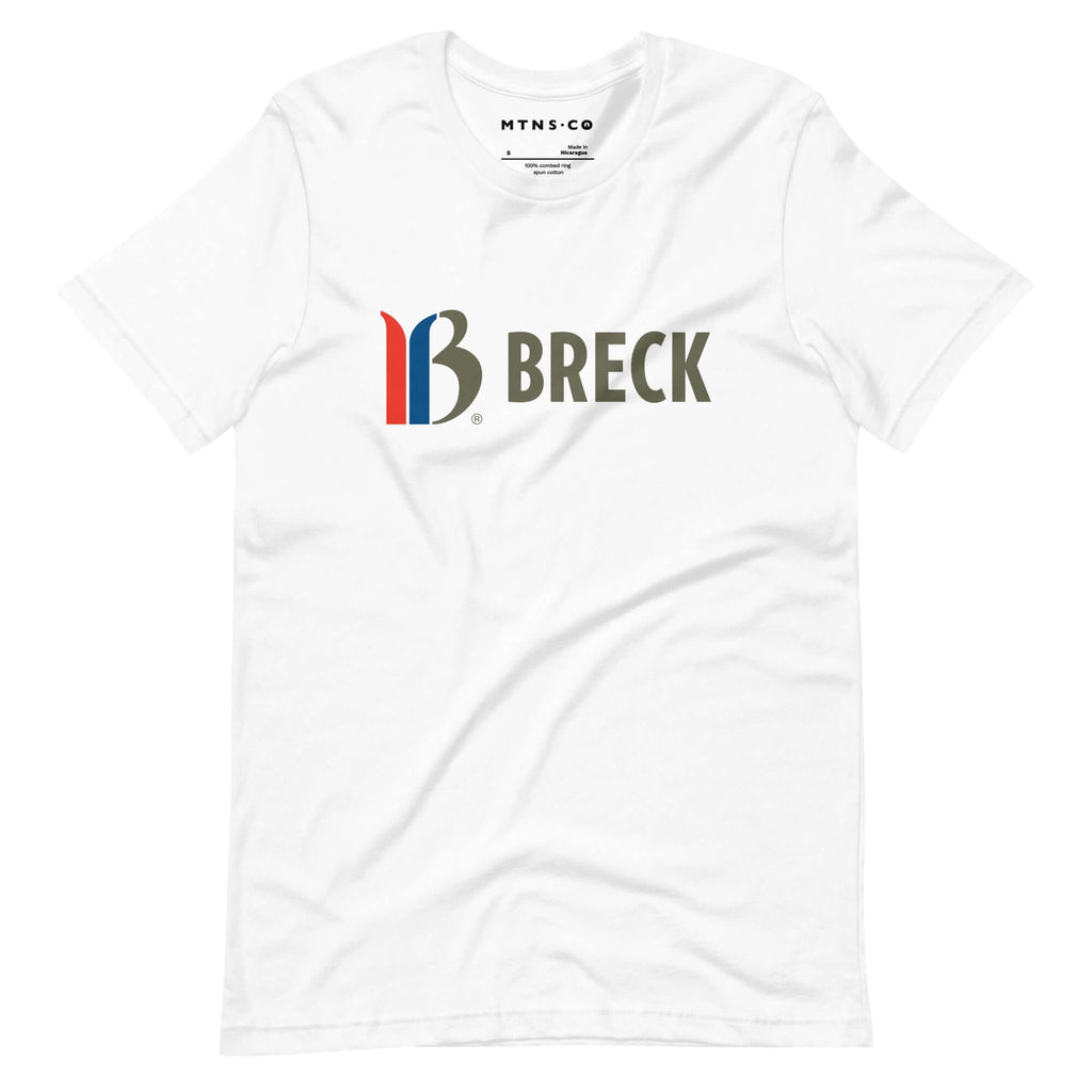 Breckenridge T-shirt featuring Mtns Co Trail Map Logo, official licensed ski resort apparel for ultimate comfort.