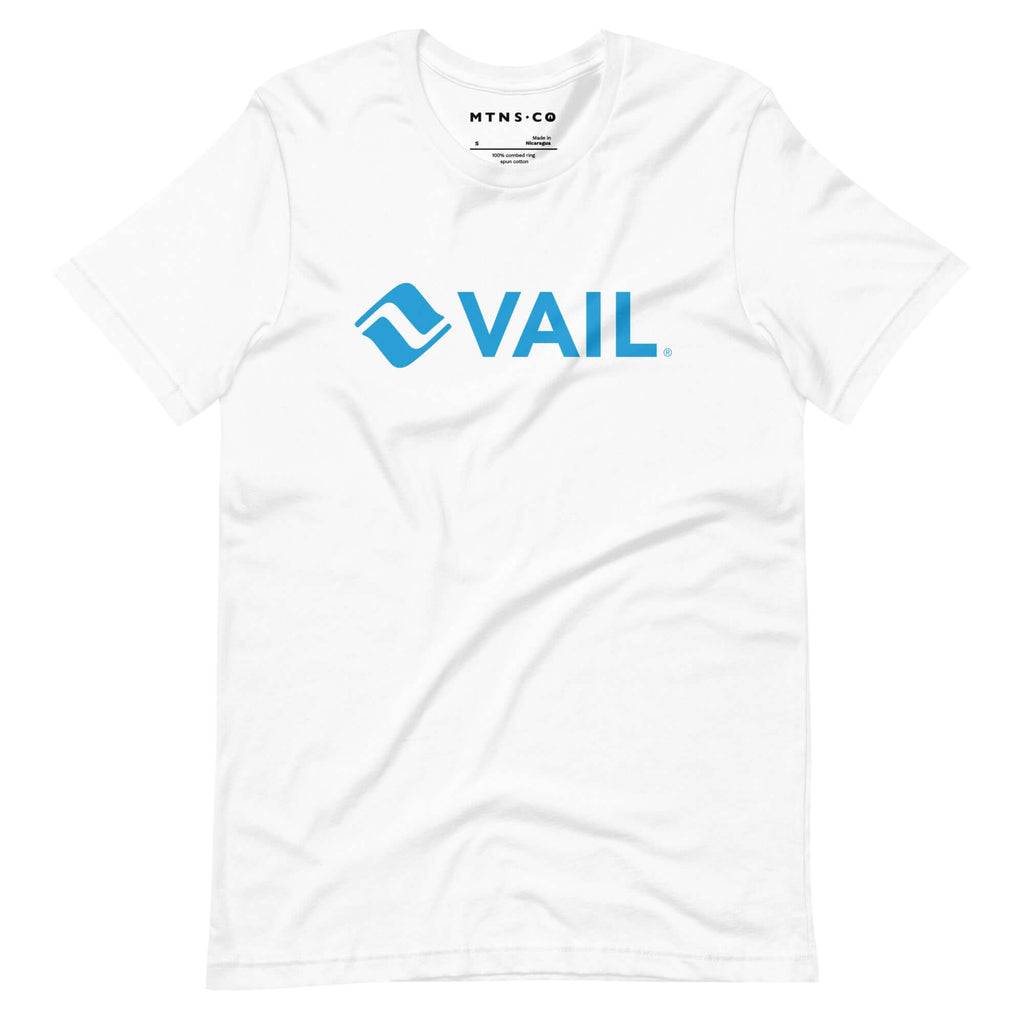 Vail T-Shirt featuring the official MTNS CO Trail Map Logo, perfect for a stylish and comfortable look.