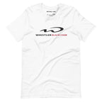 Whistler Blackcomb T-Shirt featuring Mtns Co logo, premium white cotton fabric, official licensed ski resort apparel.
