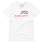 Park City T-Shirt featuring official Mtns Co logo, perfect for ski resort apparel lovers.