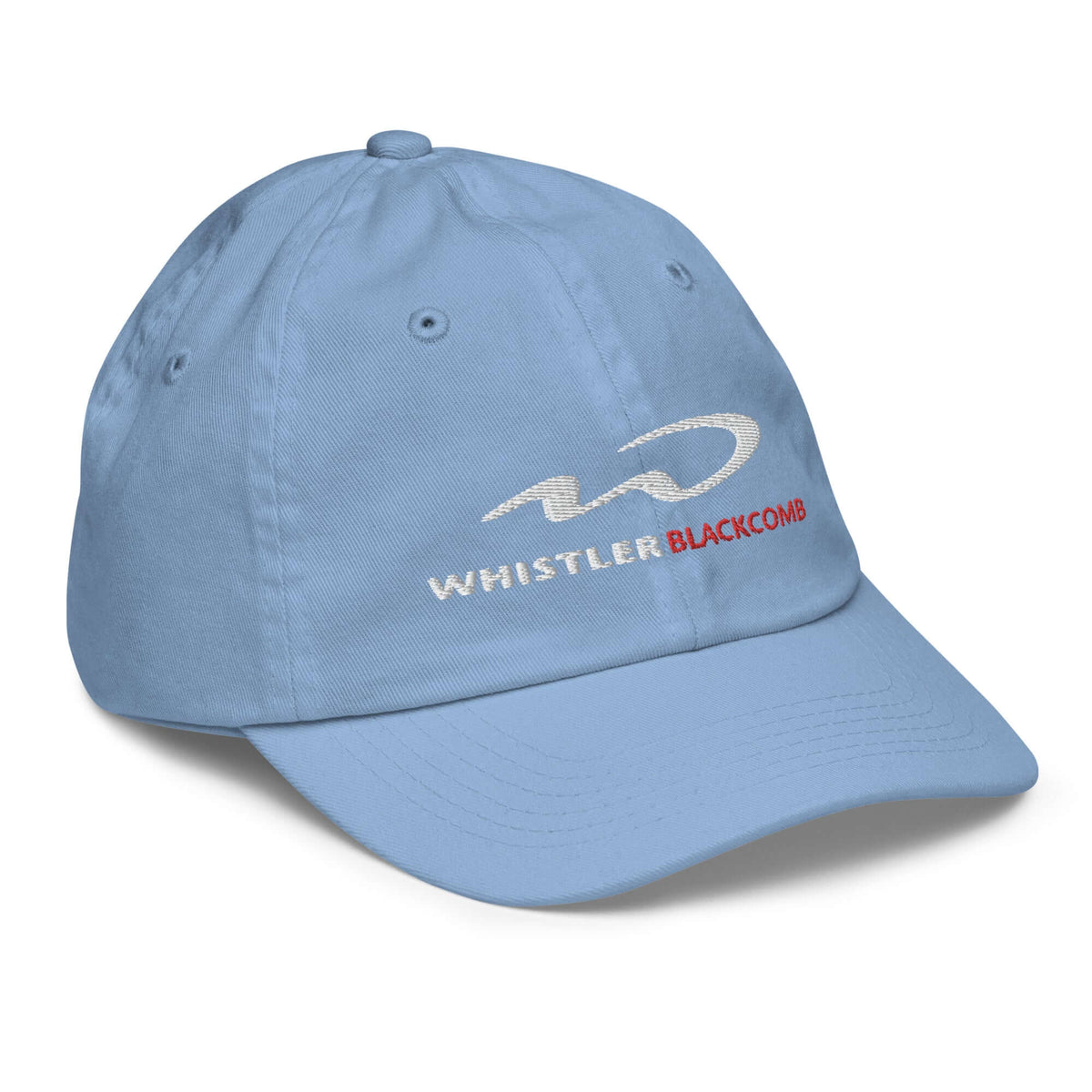 Whistler Blackcomb Youth Baseball Cap by Mtns Co, stylish and breathable cotton twill design for sun protection.