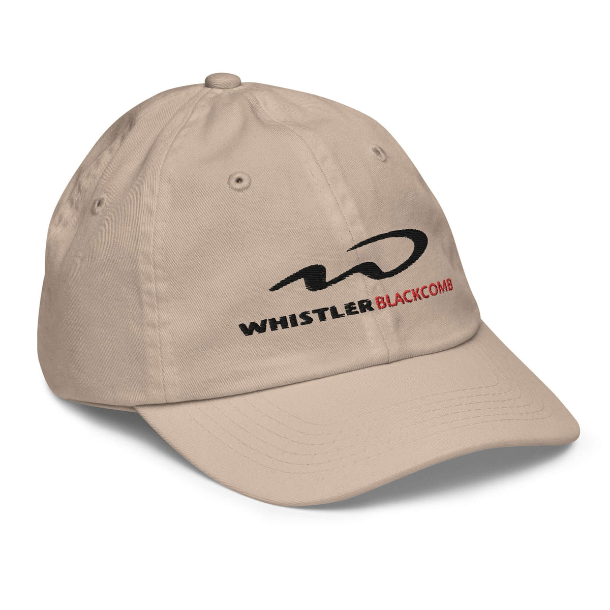 Whistler Blackcomb Youth Baseball Cap featuring Mtns Co Trail Map Logo, perfect for outdoor activities and sun protection.