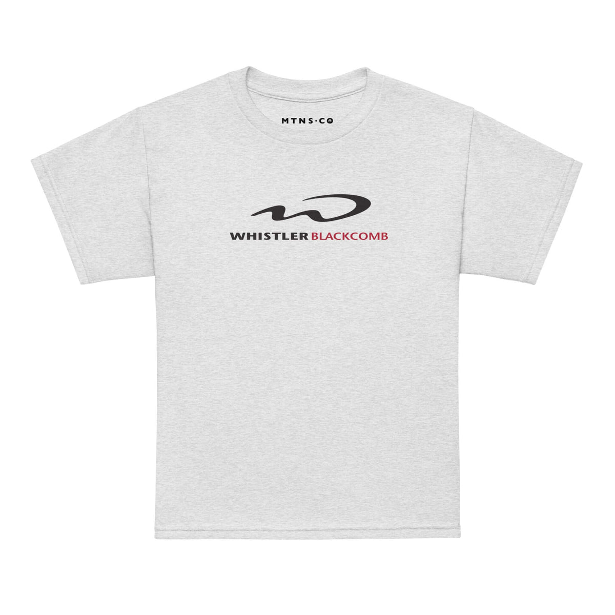 Whistler Blackcomb Youth T-Shirt from Mtns Co, featuring the Trail Map Logo in breathable cotton.