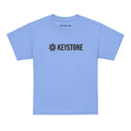Keystone Youth T-Shirt in light blue with Mtns Co logo, perfect for kids who love Keystone ski resort.