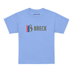 Breckenridge Youth T-Shirt featuring Mtns Co Trail Map Logo on a blue shirt, perfect for young ski enthusiasts.