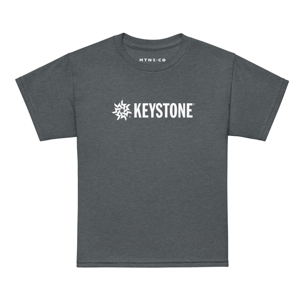 Keystone Youth T-Shirt by Mtns Co, featuring the Keystone logo on a premium soft fabric t-shirt.