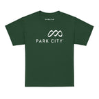 Park City Youth T-Shirt featuring Mtns Co Trail Map Logo, official licensed ski resort apparel.