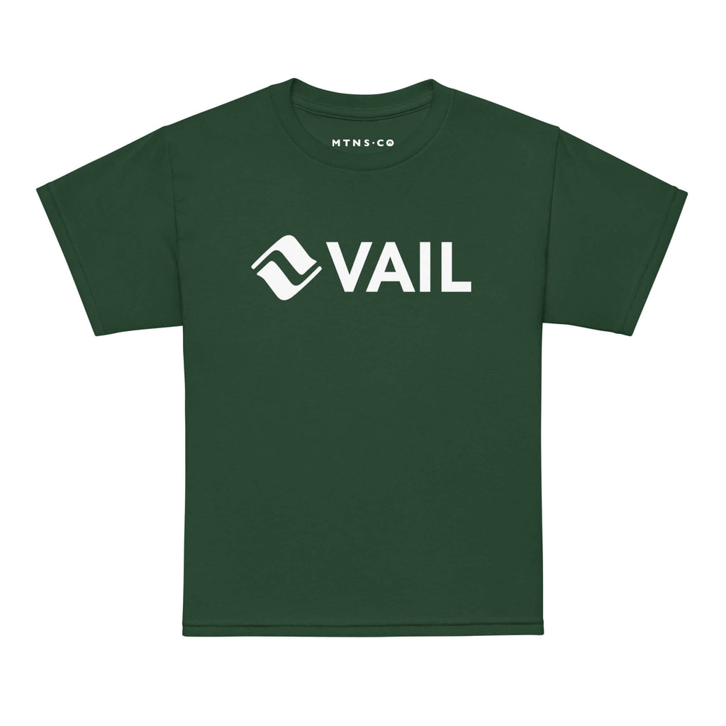 Vail Youth T-Shirt from Mtns Co, featuring the official Vail trail map logo in premium soft fabric.