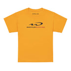 Whistler Blackcomb Youth T-Shirt in yellow by Mtns Co, featuring the official ski resort trail map logo.