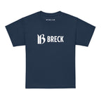 Breckenridge Youth T-Shirt featuring Mtns Co Trail Map Logo on a navy blue background.