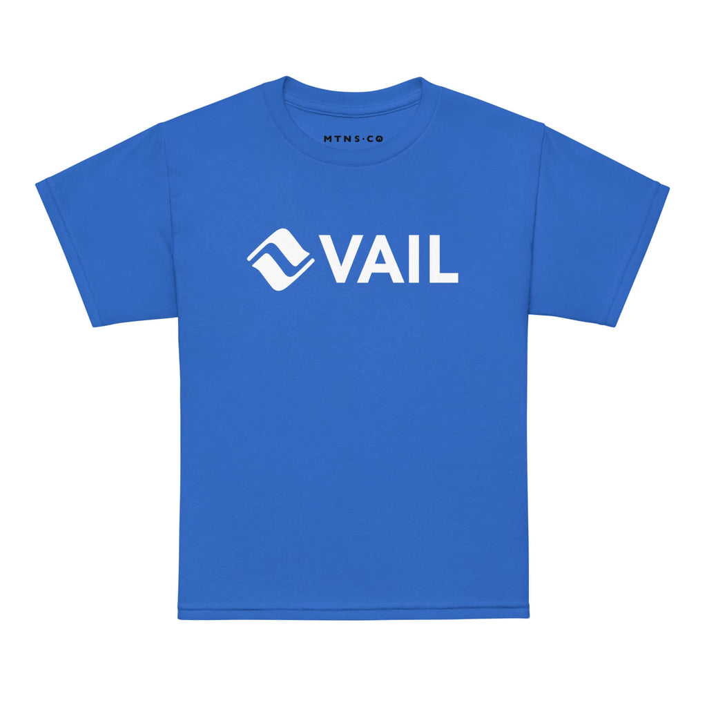 Vail Youth T-Shirt by Mtns Co, official licensed ski resort apparel with Trail Map Logo.