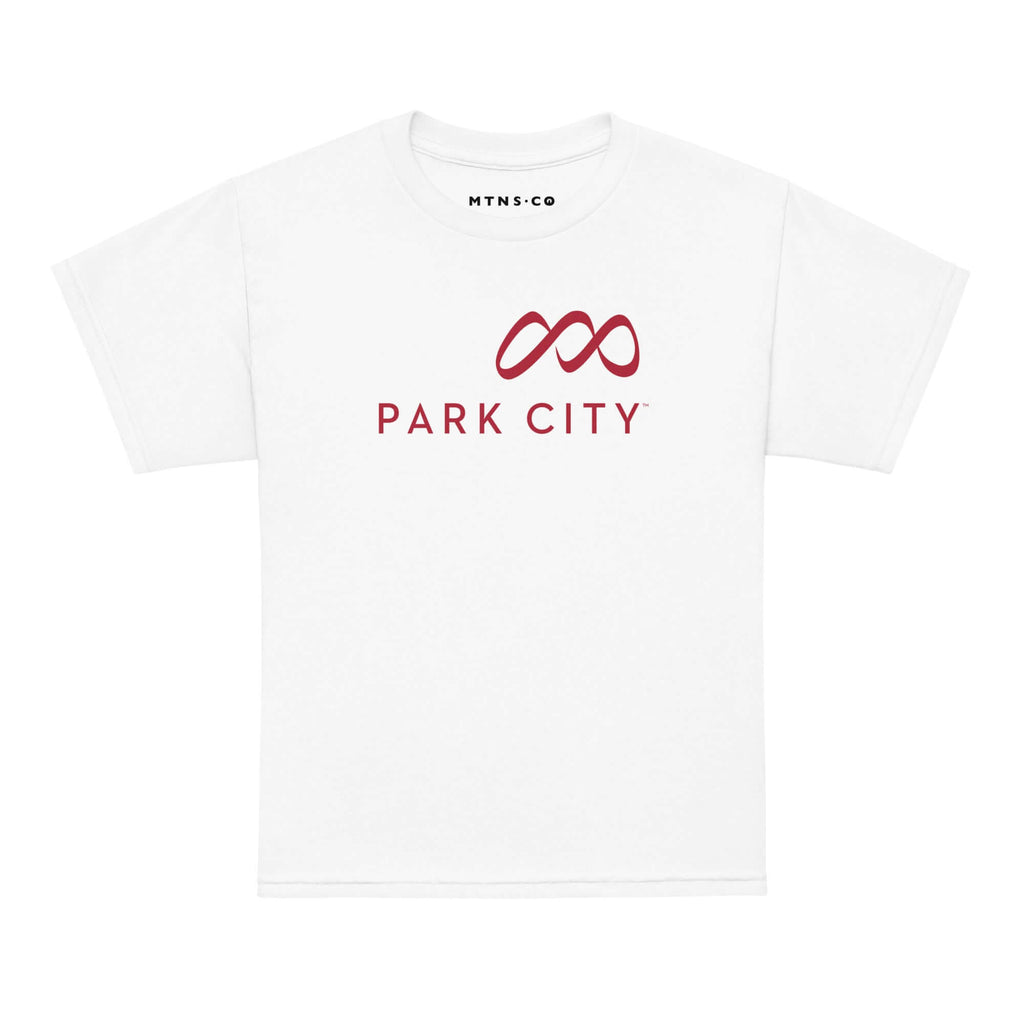 Park City Youth T-Shirt by Mtns Co, official licensed ski resort apparel featuring Trail Map Logo.