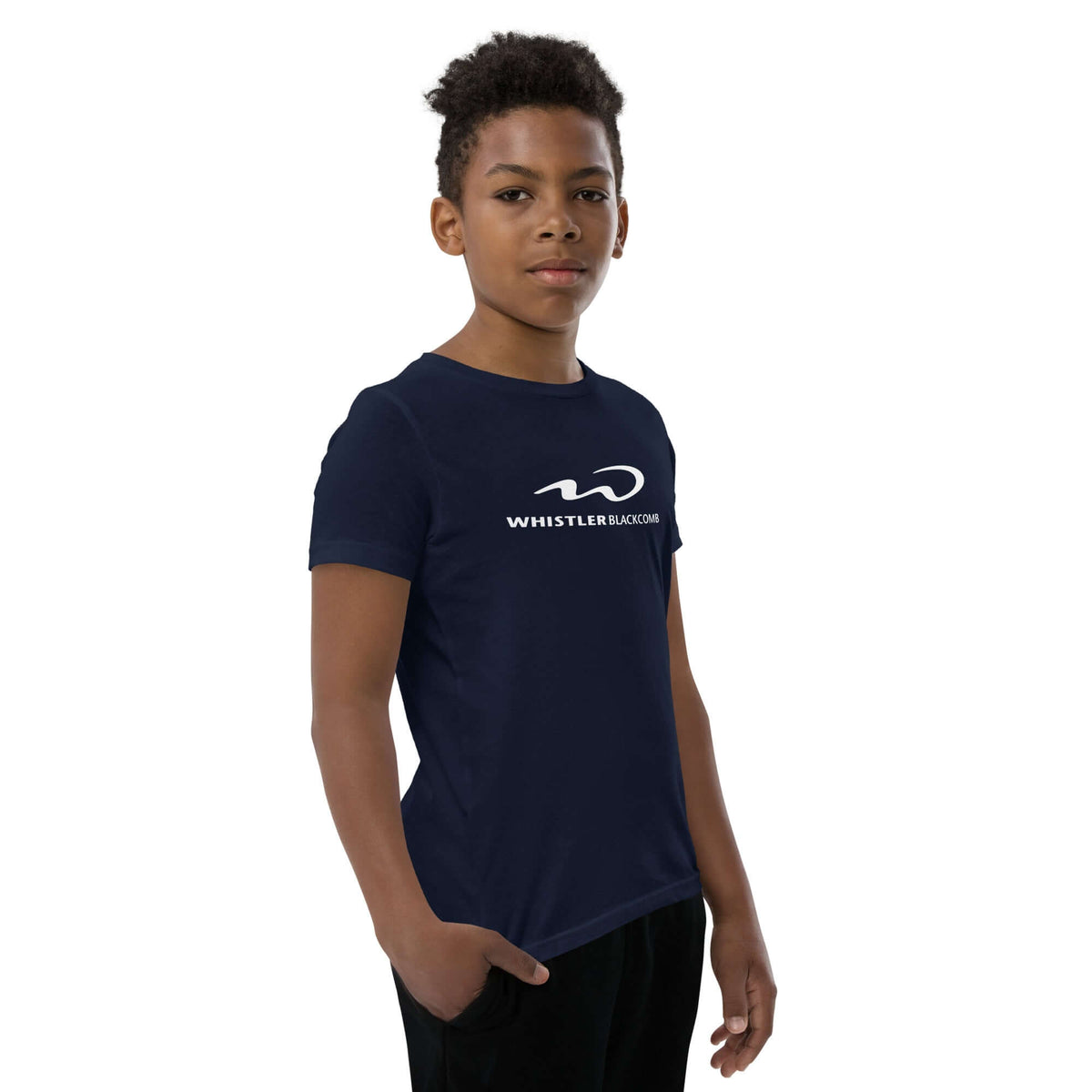 Whistler Blackcomb Youth T-Shirt featuring the official logo from Mtns Co, perfect unisex fit for kids.