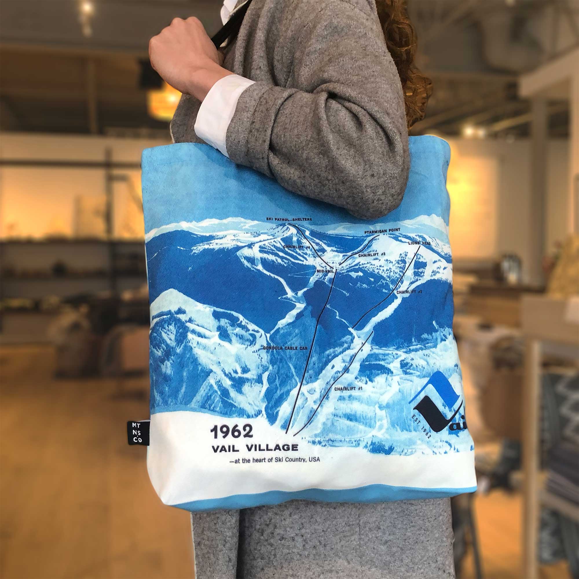 Vail Ski Resort Original 1962 Trail Map Tote Bag | Double Sided