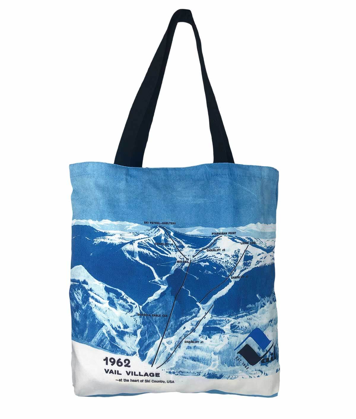 Vail Ski Resort Original 1962 Trail Map Tote Bag | Double Sided – Mtns Co