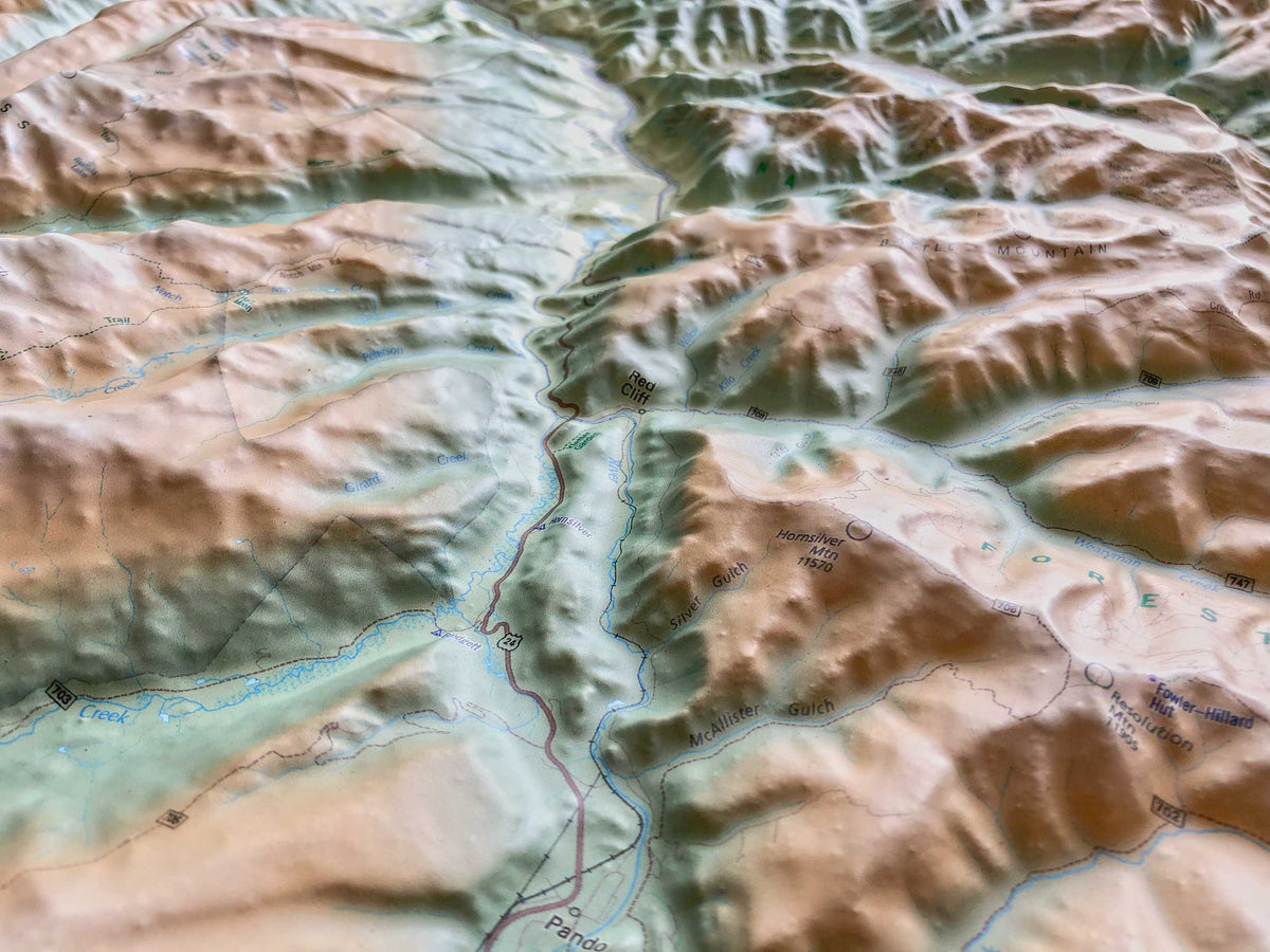 Vail Area Raised Relief Topo Map – Mtns Co