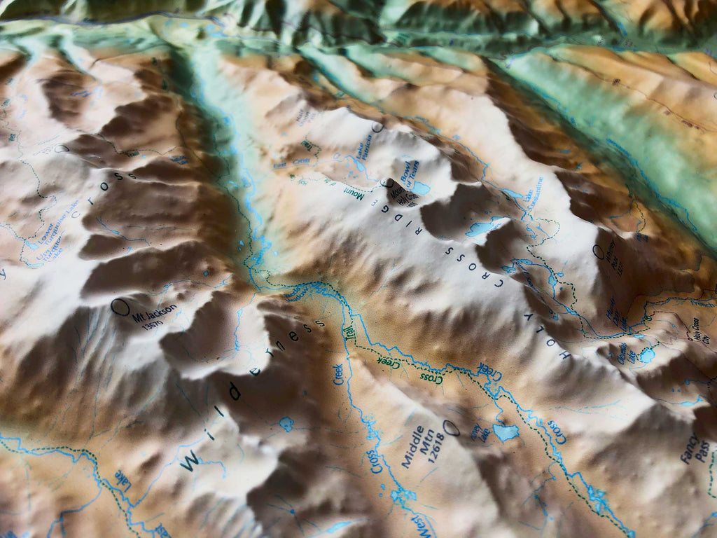 Vail Area Raised Relief Topo Map
