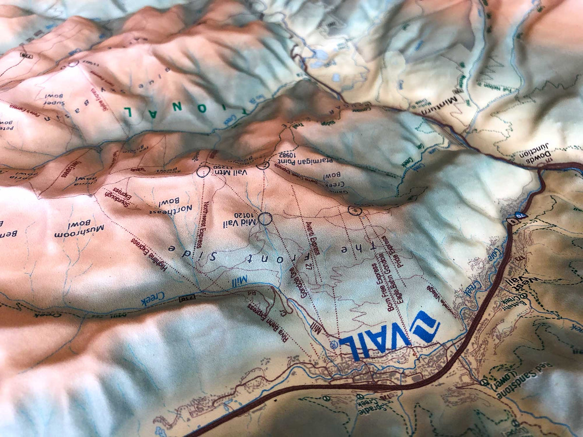 Vail Area Raised Relief Topo Map – Mtns Co