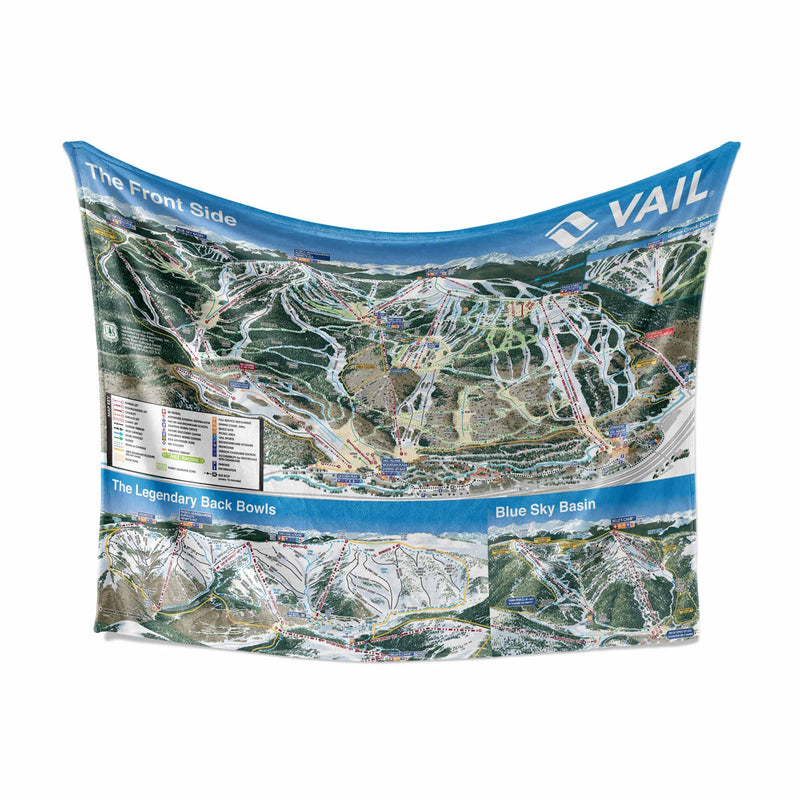 Vail Blanket | Ski Resort Trail Map Fleece Throw Blanket
