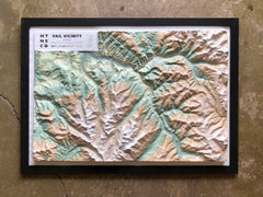 Vail Area Raised Relief Topo Map