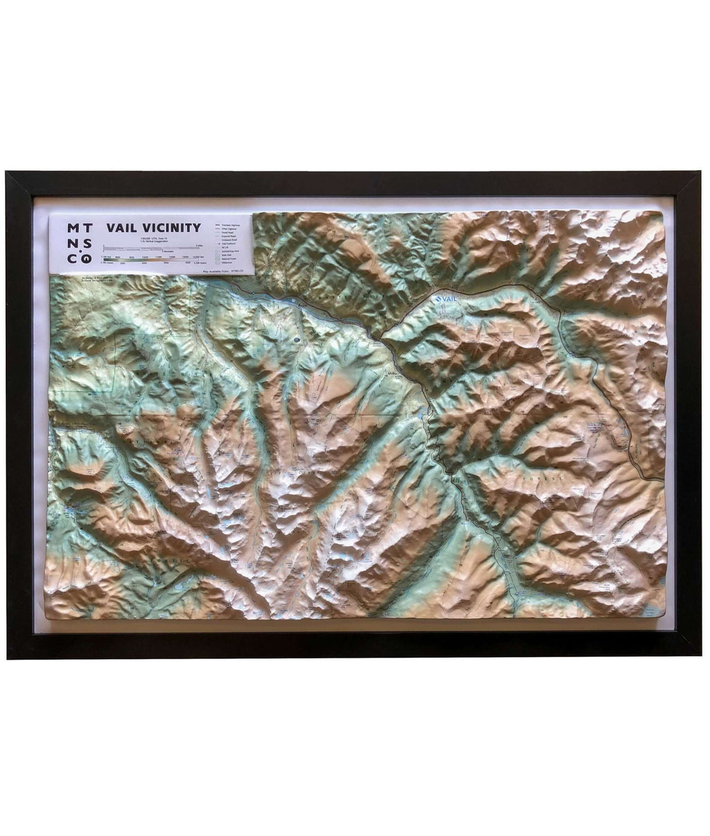 Vail Area Raised Relief Topo Map – Mtns Co