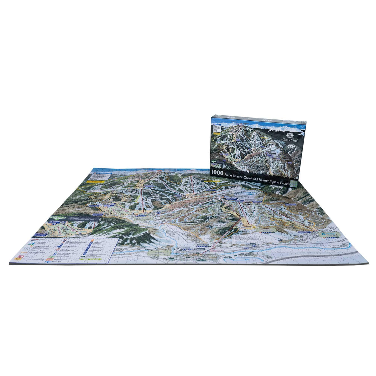 Beaver Creek Ski Resort Jigsaw Puzzle – 1000 Pieces with trail map design and box by Mtns Co.