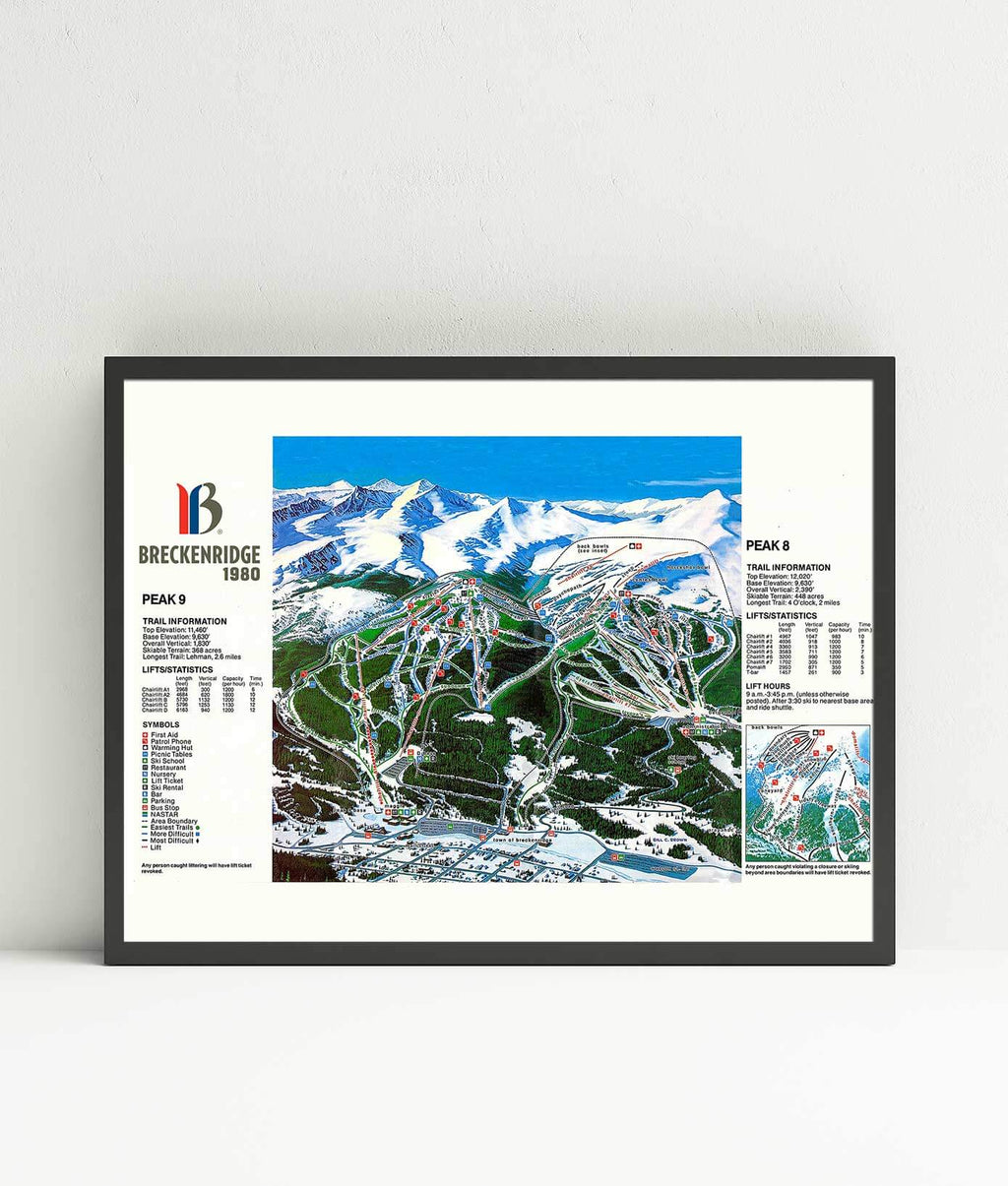 Breckenridge 1980 Trail Map | Vintage Restoration – Mtns Co