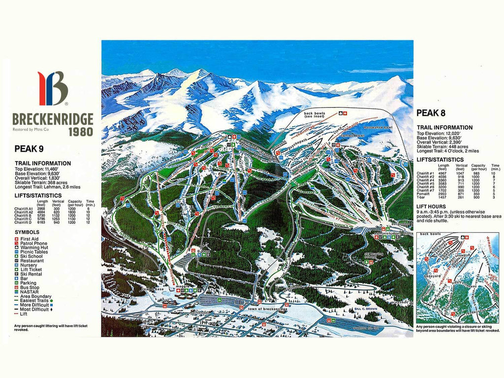 Breckenridge 1980 Trail Map | Vintage Restoration – Mtns Co
