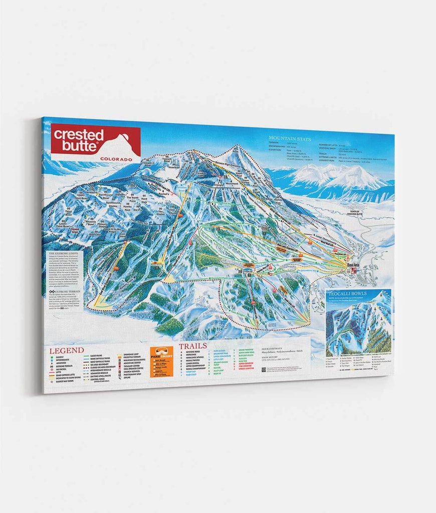 Crested Butte Trail Map | Canvas Poster