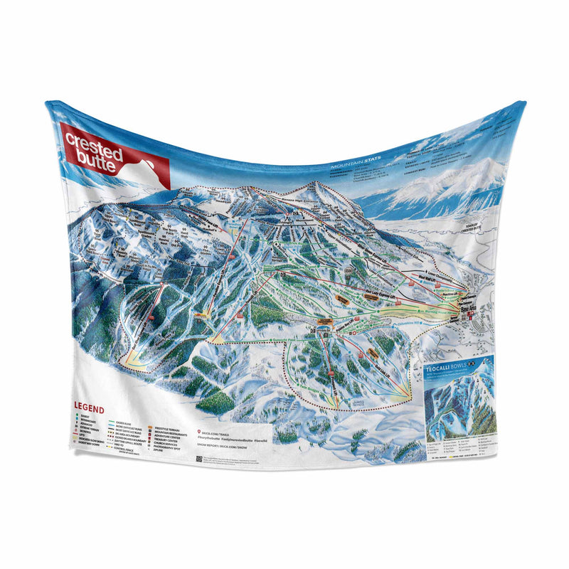 Crested Butte Blanket | Ski Resort Trail Map Throw Blanket