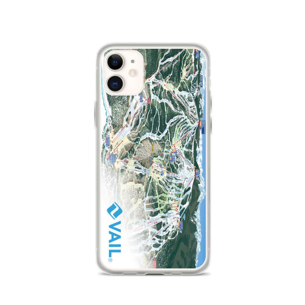 Vail Trail Map iPhone Case by Mtns Co featuring an official ski resort map design, providing protection and style.