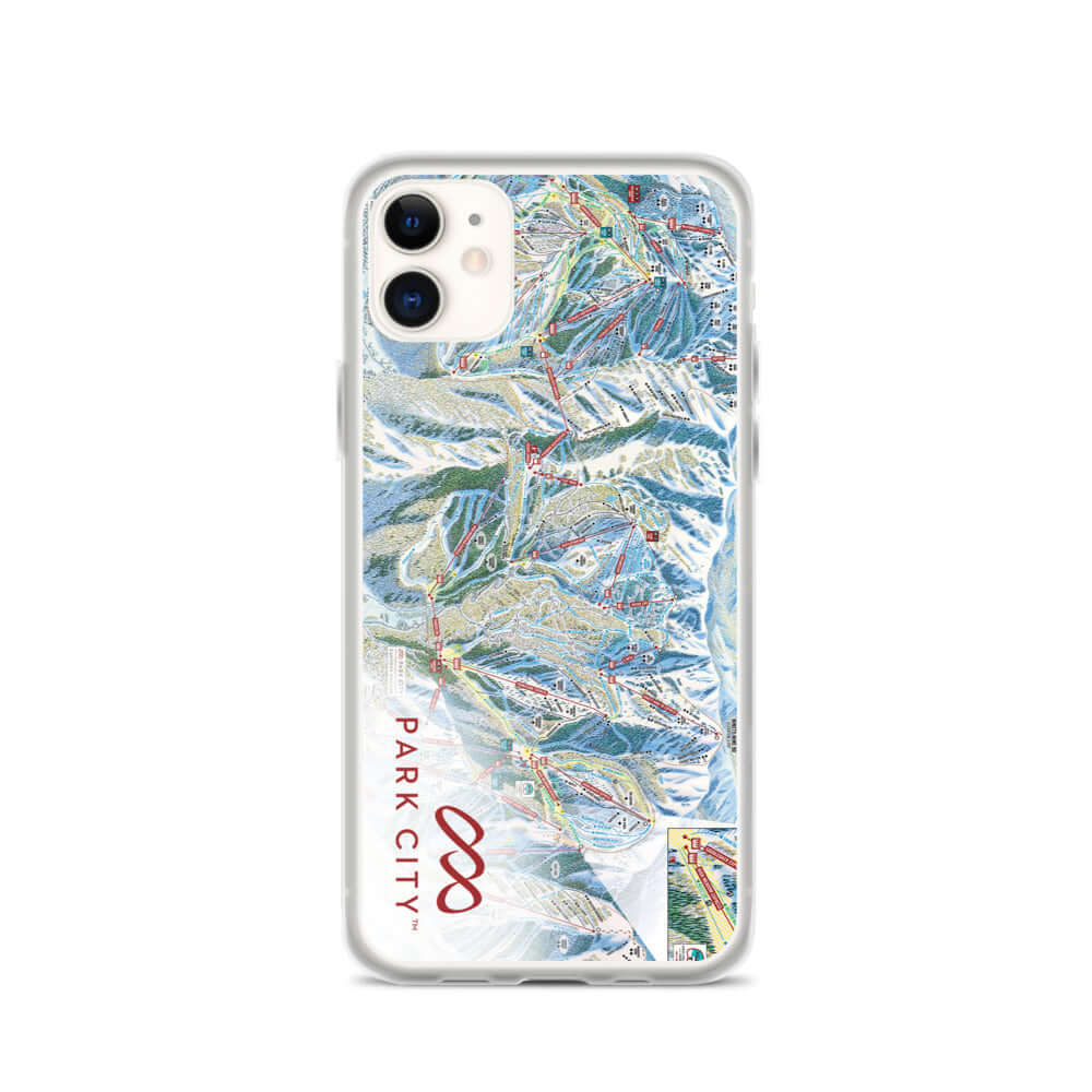 Park City Trail Map iPhone Case featuring the official Park City trail map by Mtns Co.