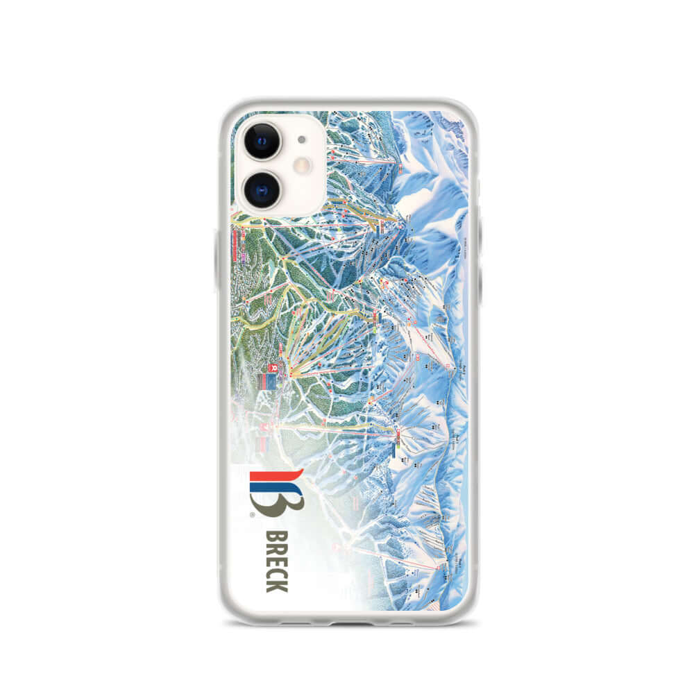 Breckenridge Trail Map iPhone Case featuring the official trail map from Breckenridge ski resort, by Mtns Co.