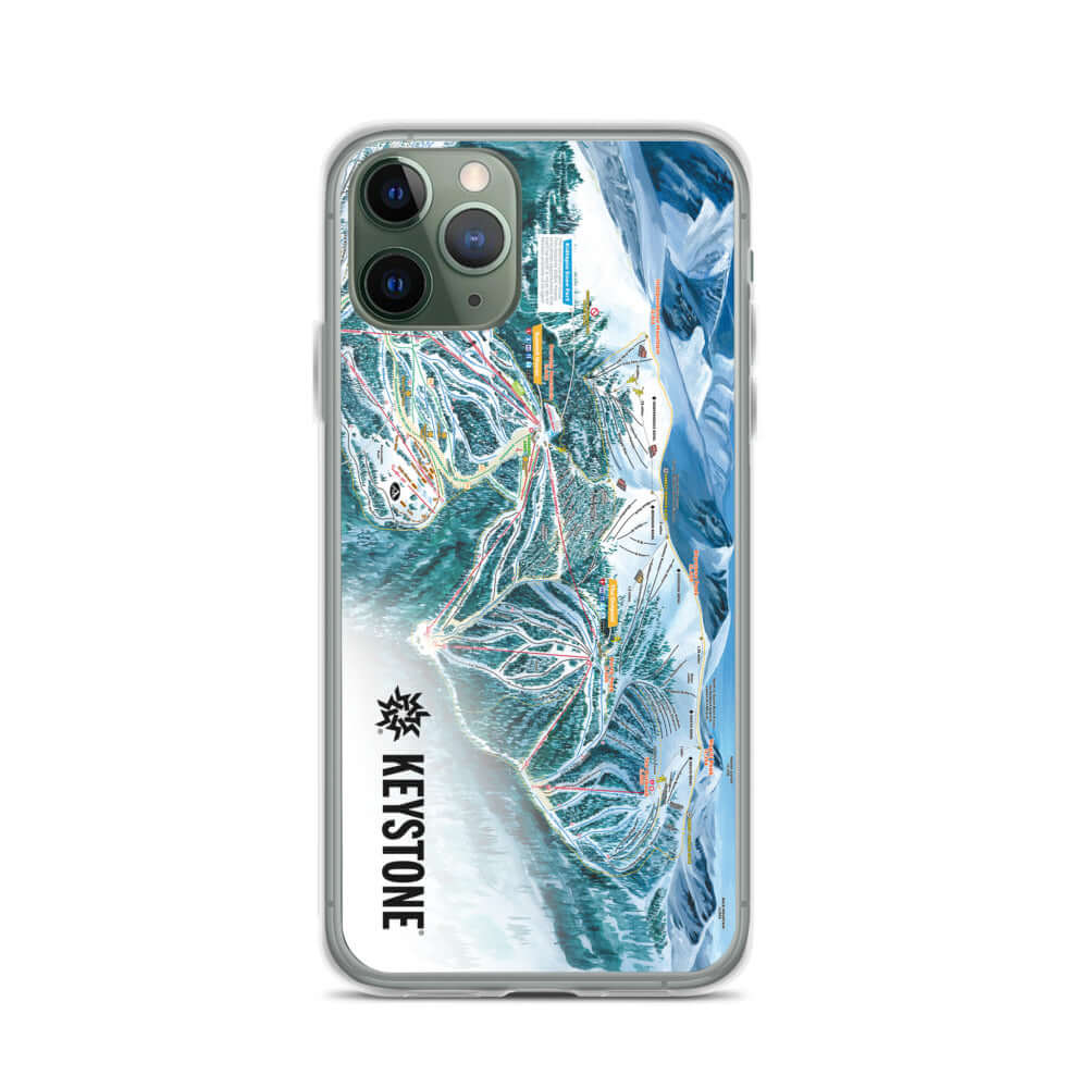 Keystone Trail Map iPhone Case featuring the official Keystone Trail Map logo by Mtns Co.