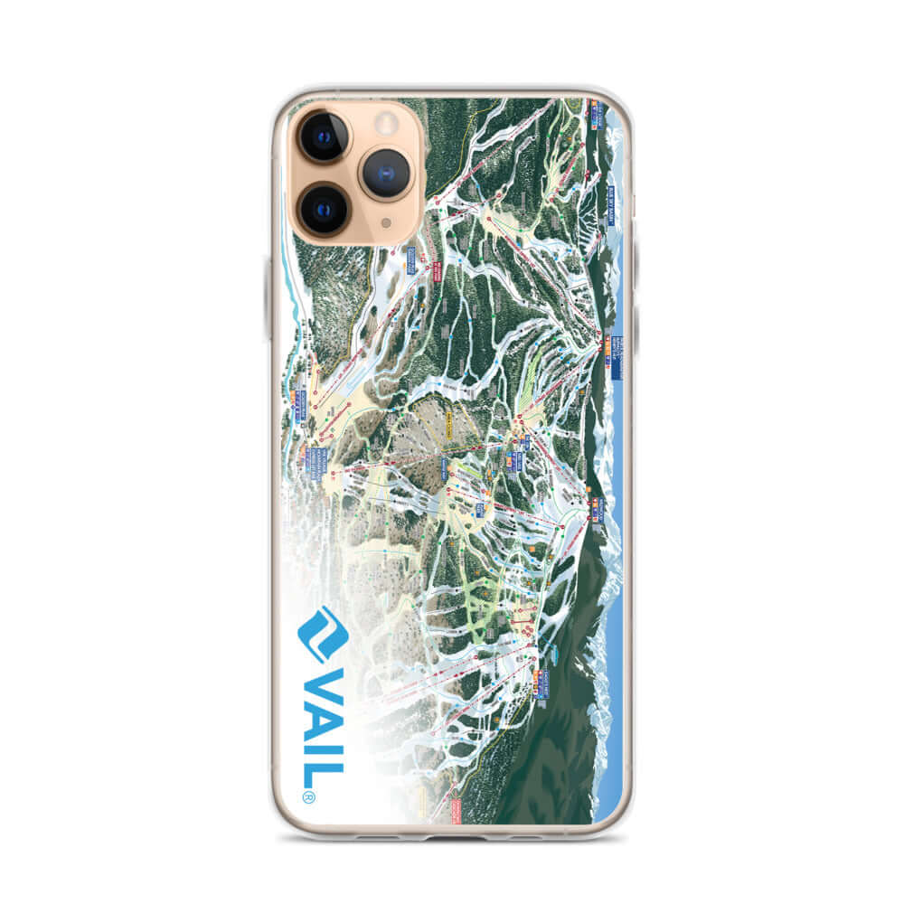Vail Trail Map iPhone Case from Mtns Co with official ski resort trail map design and logo.